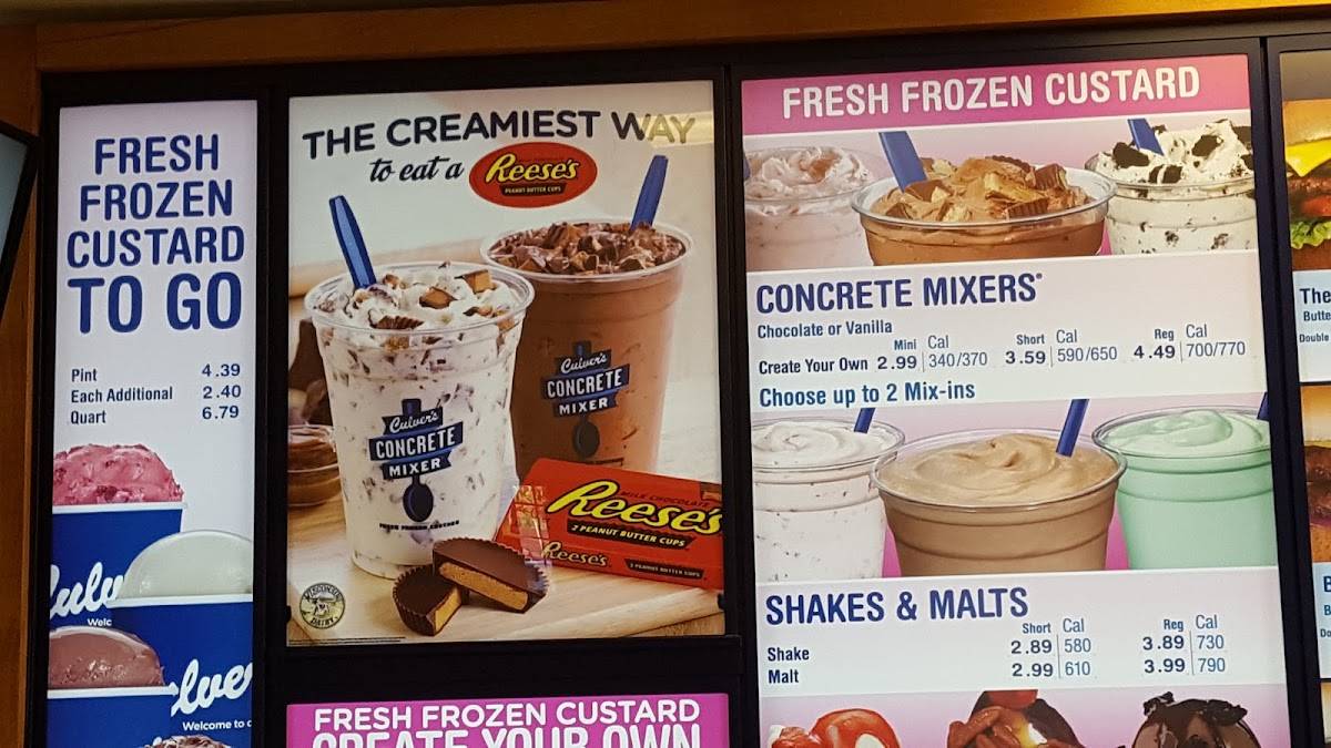 Menu at Culver’s fast food, Prescott Valley, N Stoneridge Dr