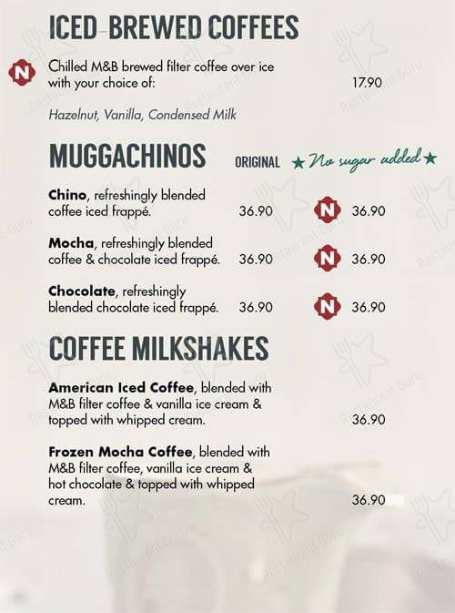 Menu de Mugg & Bean