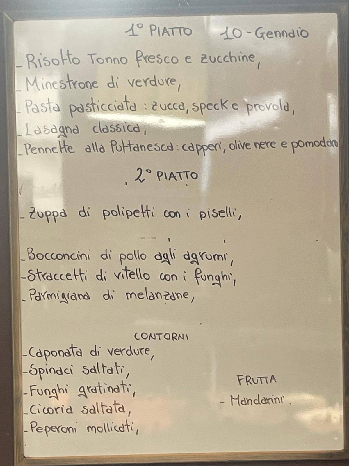 Menu di Pronto cucina 