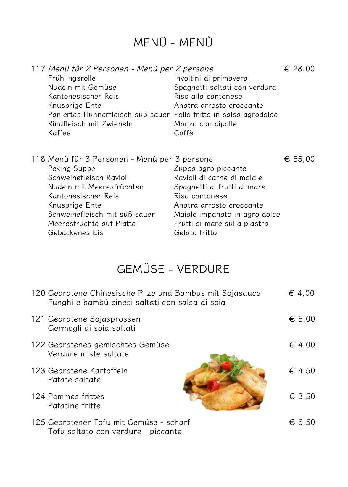 Menu di Prospero - Ristorante Cinese Giapponese 