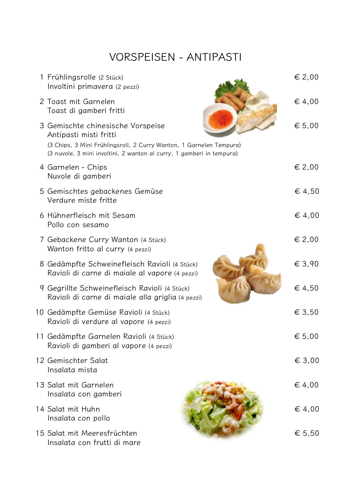 Menu di Prospero - Ristorante Cinese Giapponese 