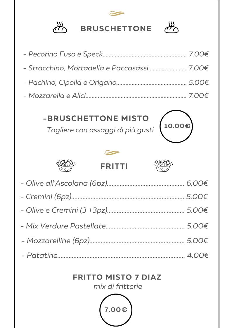 Menu di Piazza Diaz 7 - Gelateria Food & Drink 