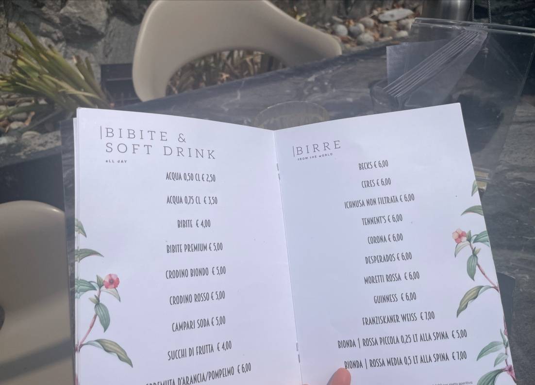 Menu di Alle Terrazze Como 