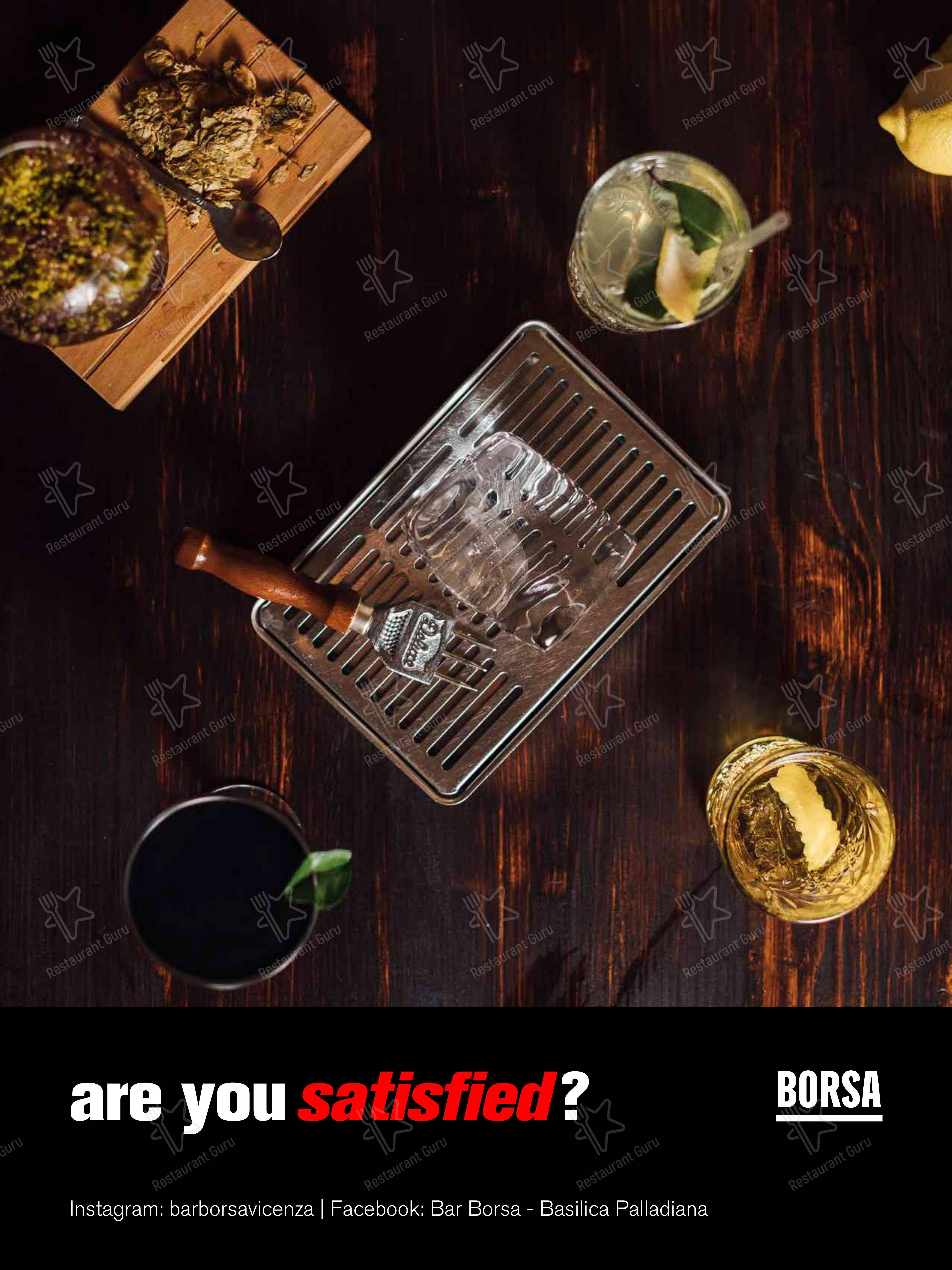 Menu bar per Bar Borsa in Vicenza