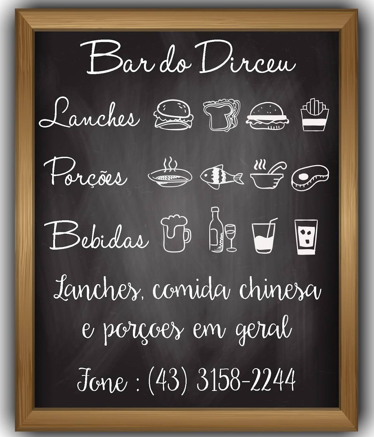 Bar Do Dirceu cardápio