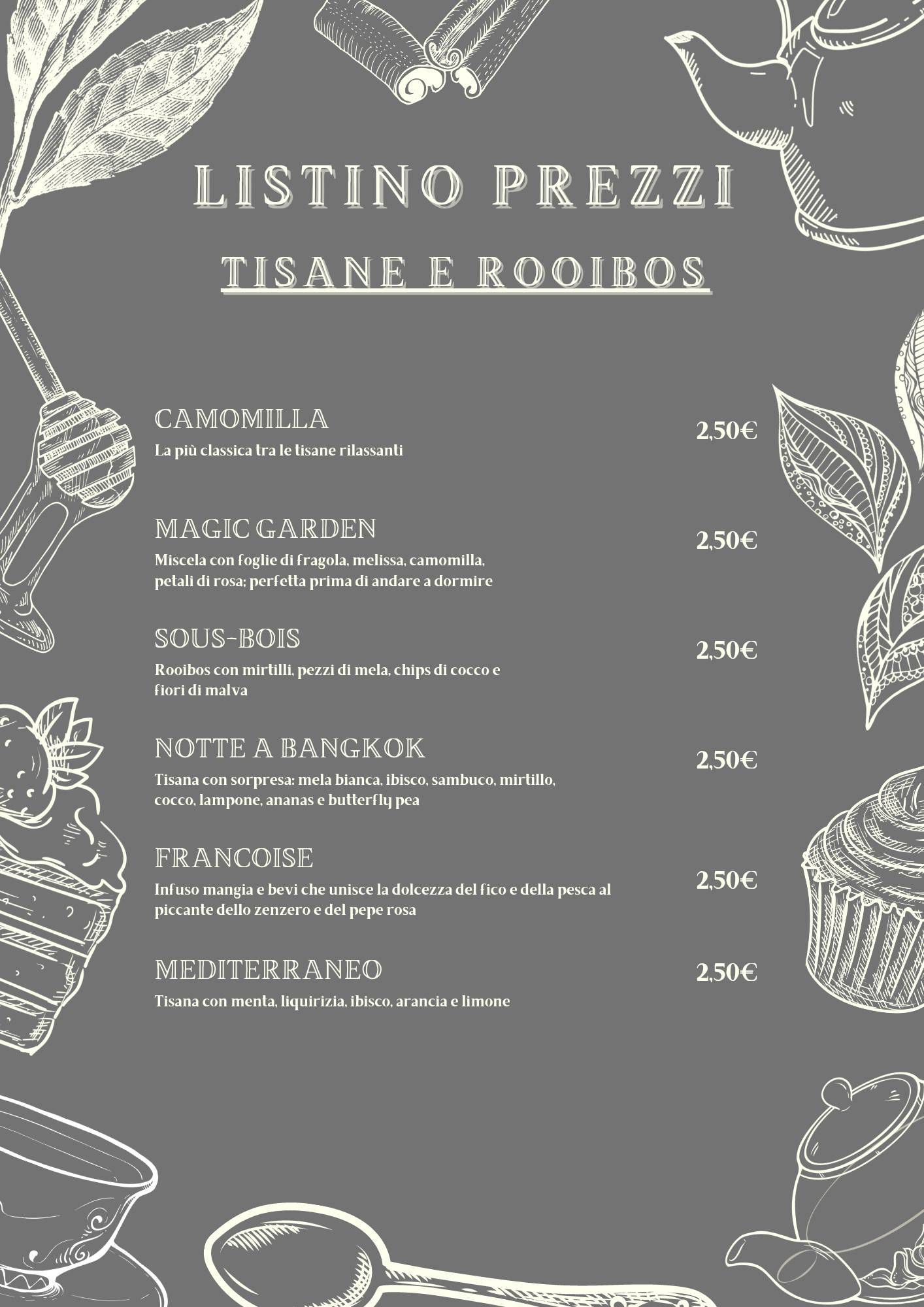 Menu di Bar La Rossa 
