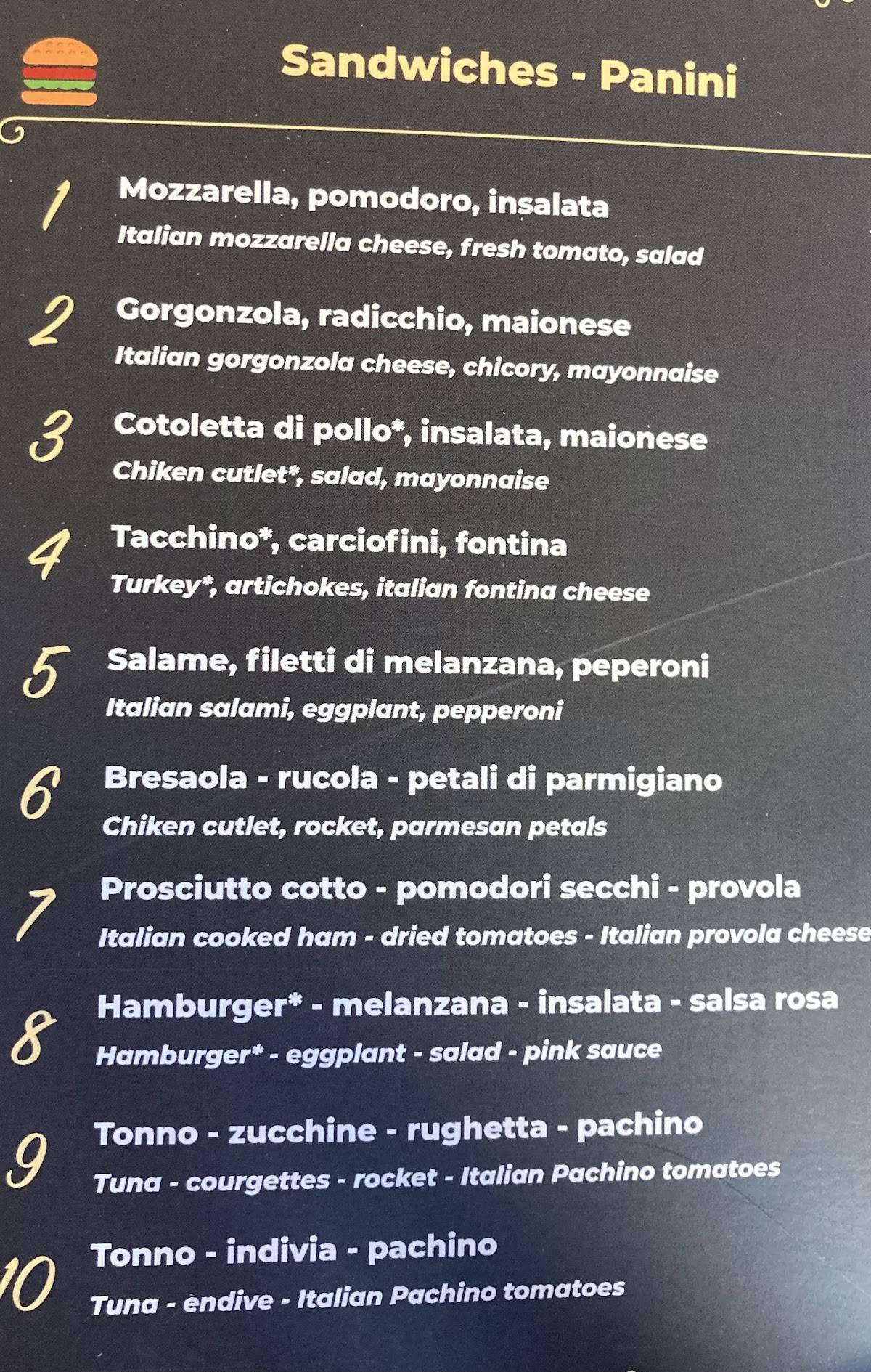 Menu di Bar Tabacchi Di Nello 