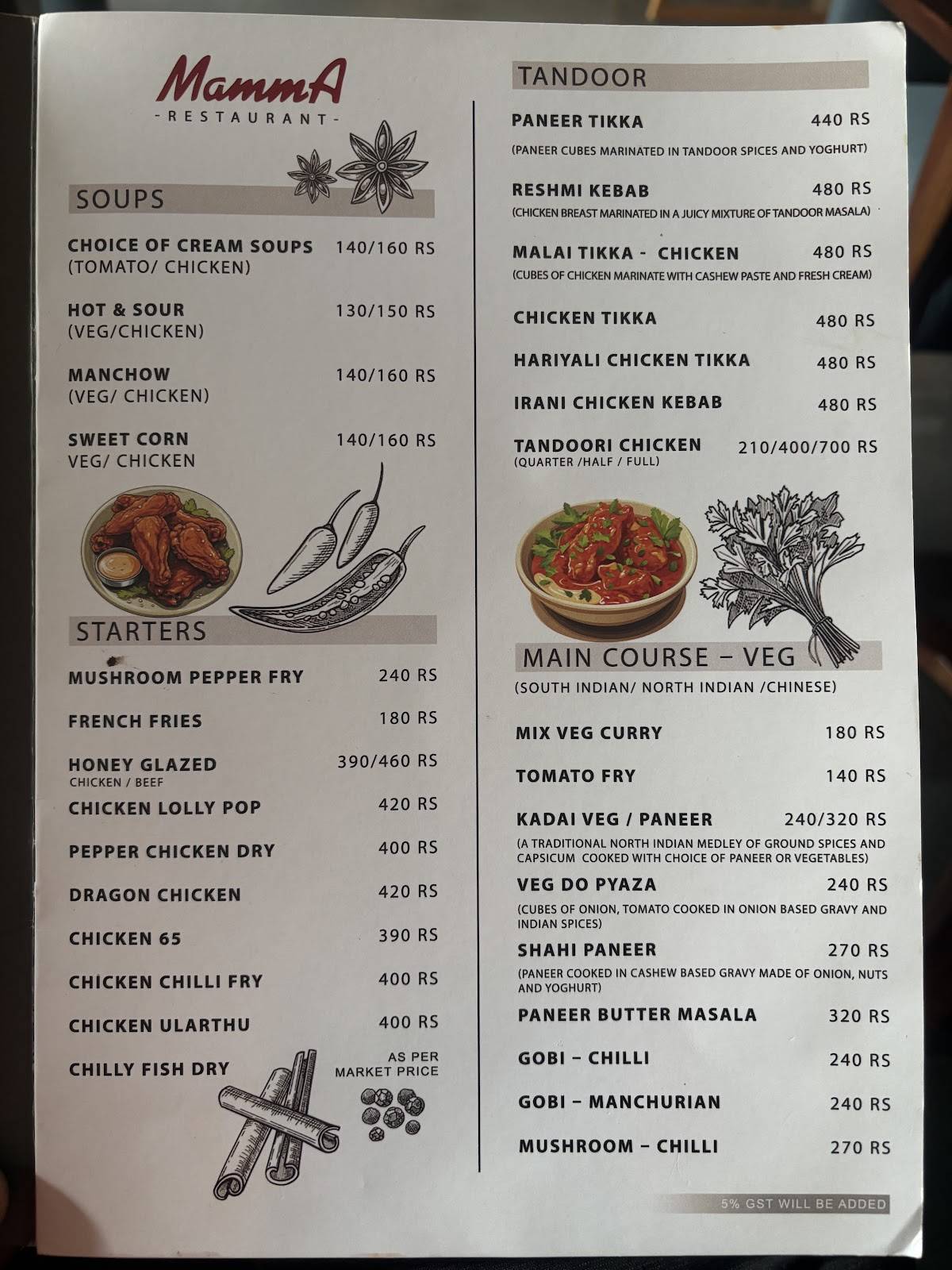 Benhur Beer and Wine Parlour menu