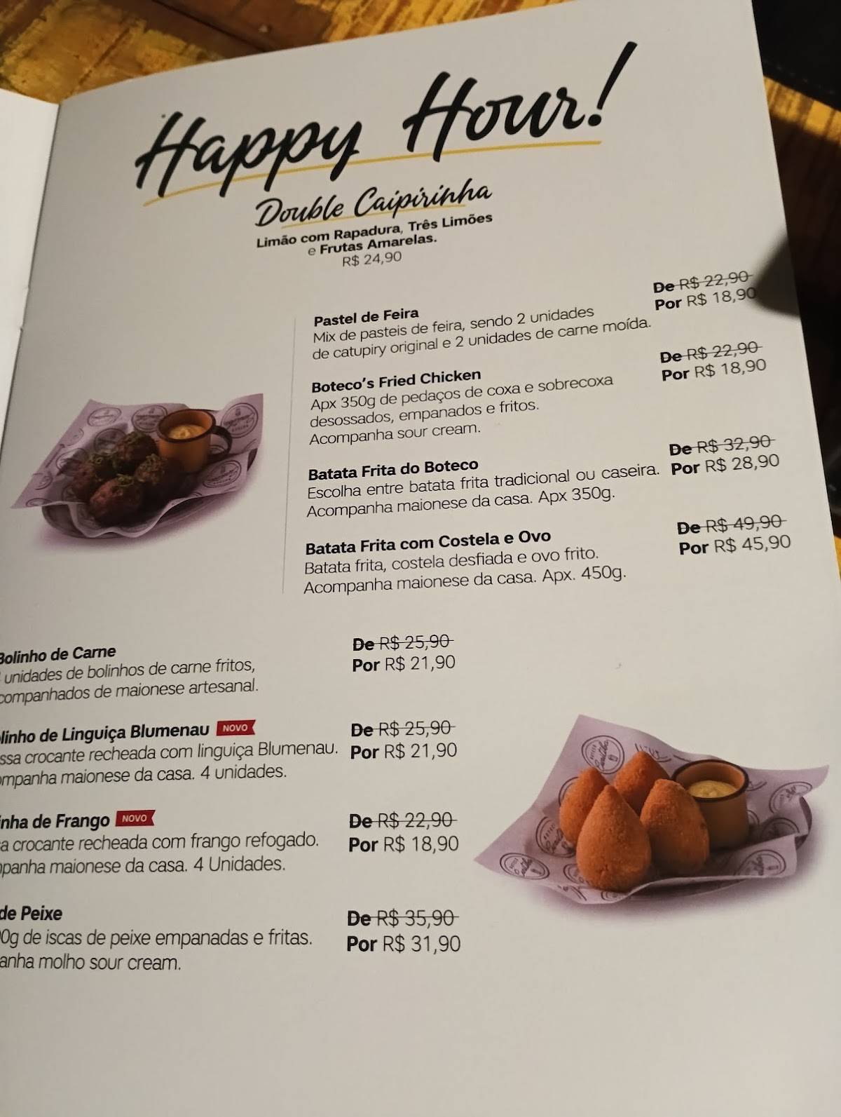 Boteco Curitiba - Novo Mundo cardápio