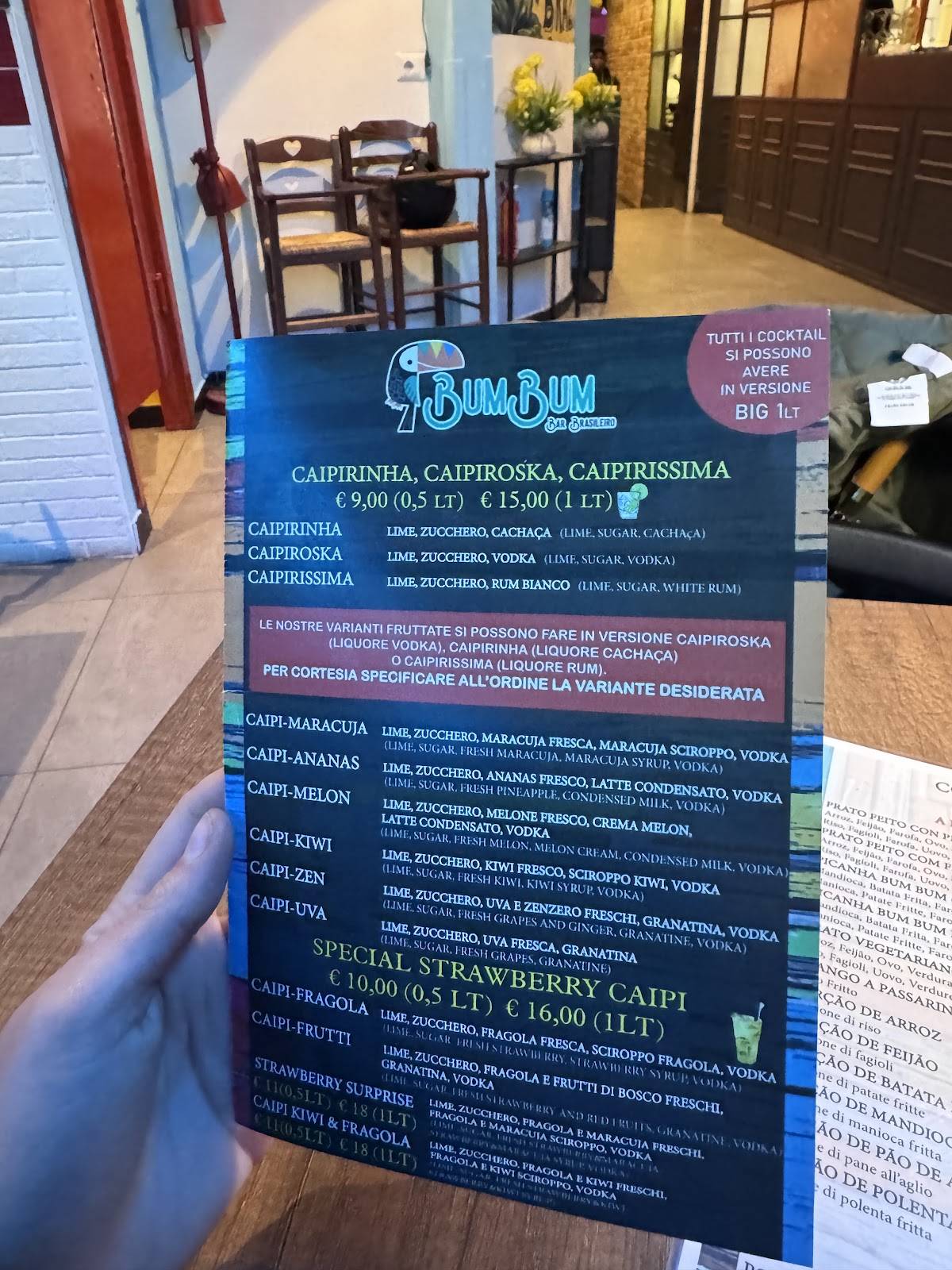 Menu di BumBum Bar Brasileiro 