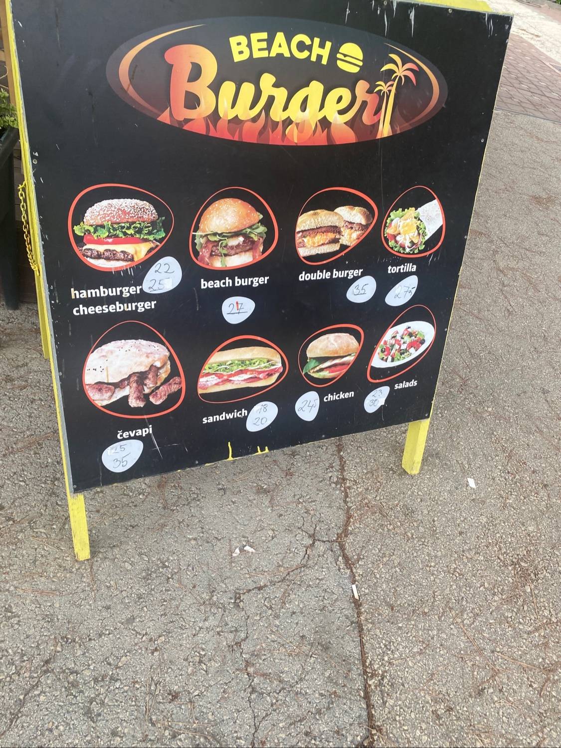 Menu di Burger beach 