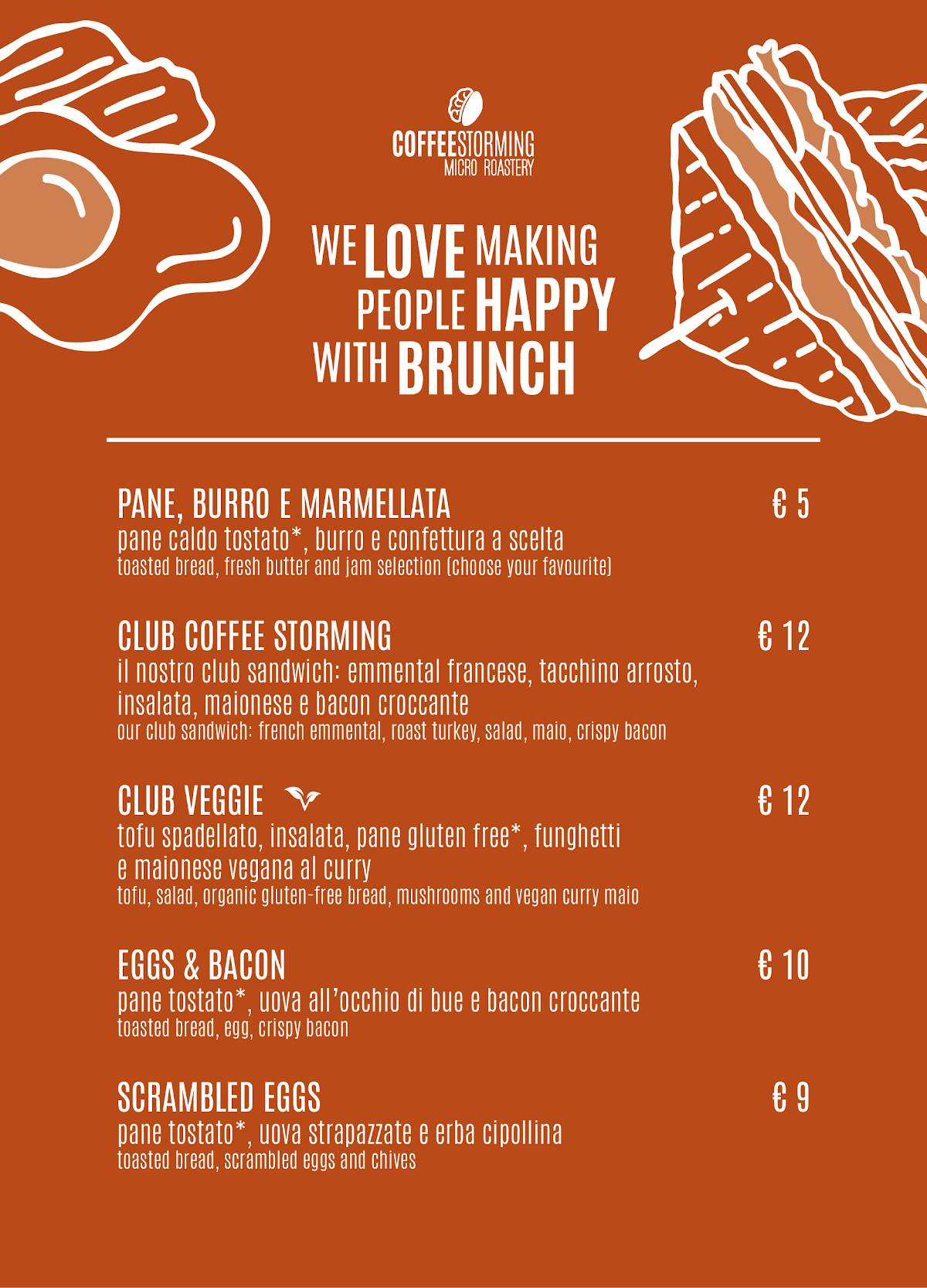 Menu di CoffeeStorming 