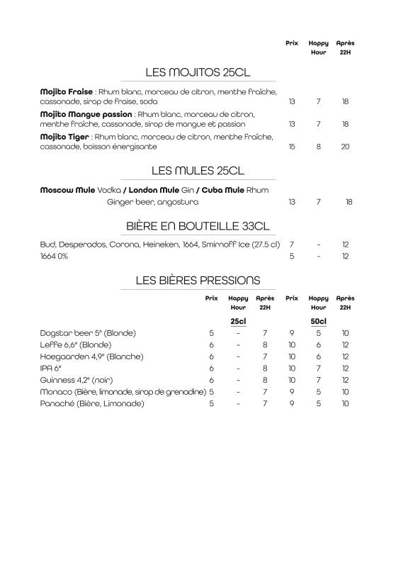 Menu de Dogstar