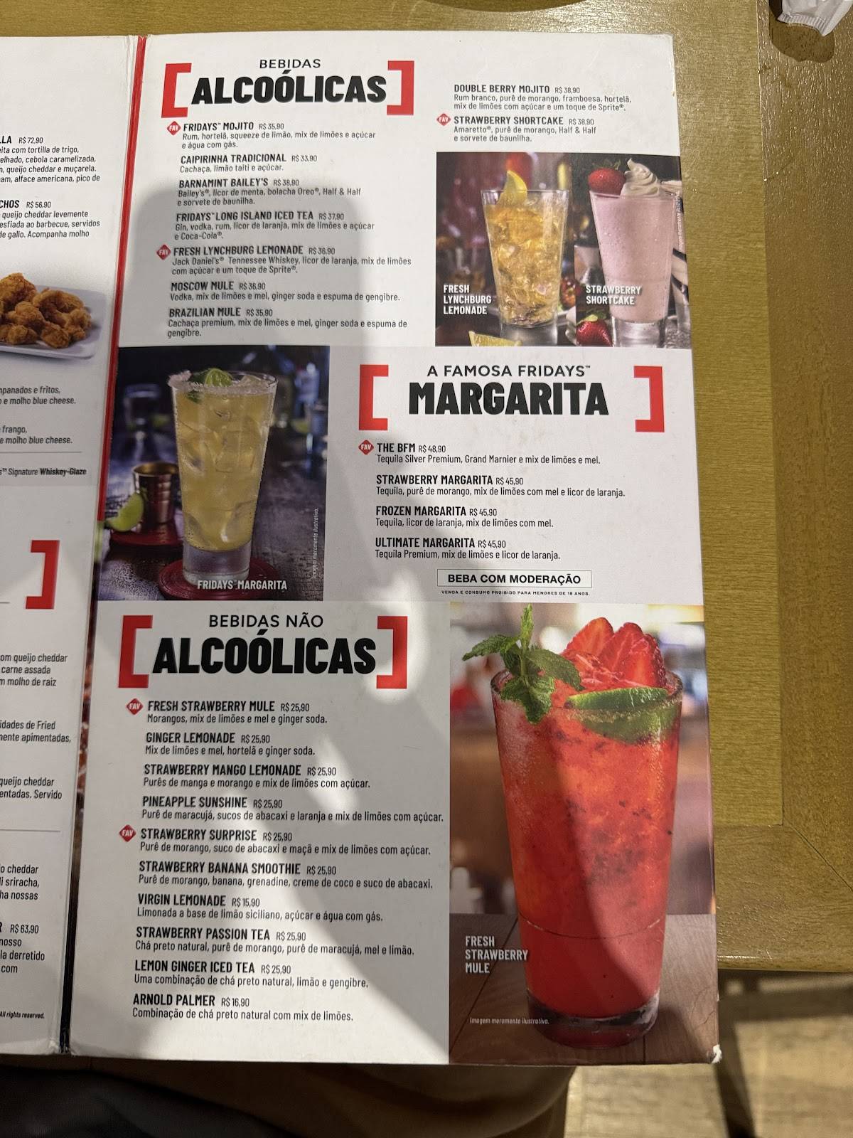 TGI Fridays: Sports Bar, Drinks, Hambúrguer, Happy Hour em Brasília DF cardápio
