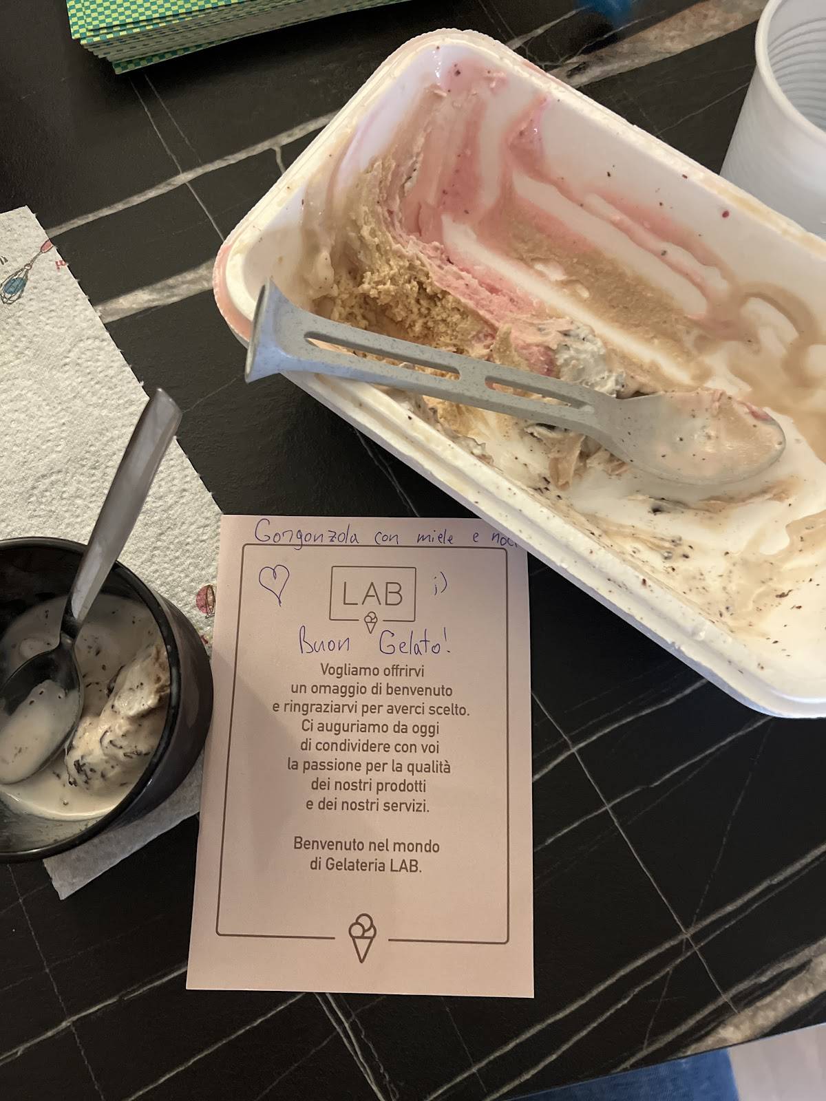 Menu di Gelateria LAB 