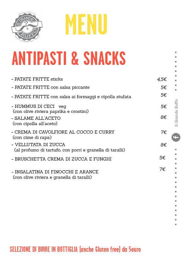 Menu di IL GRANDE BUFFO 