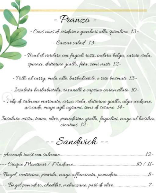 Menu di Horti Magici Caffè 