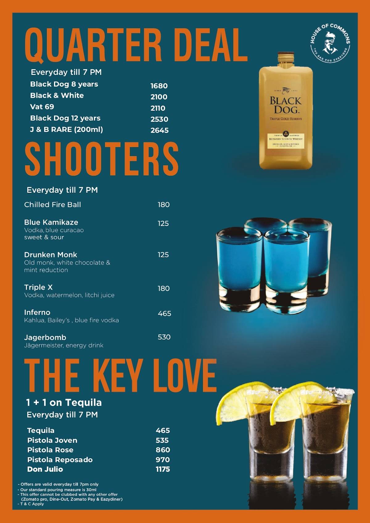 House of Commons menu