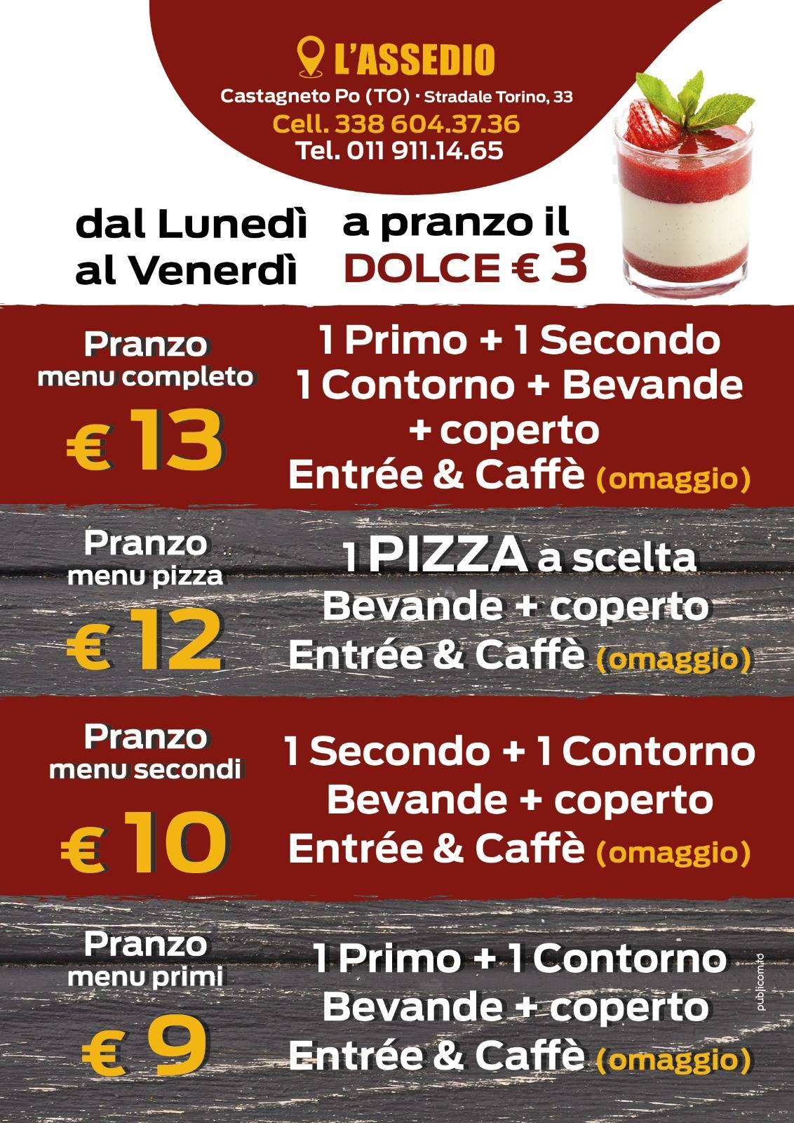 Menu di L'Assedio 1706 