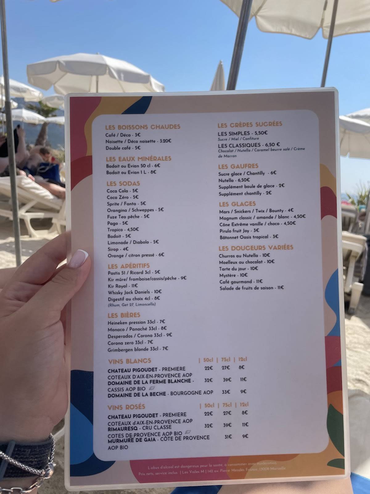 Menu de Les voiles M
