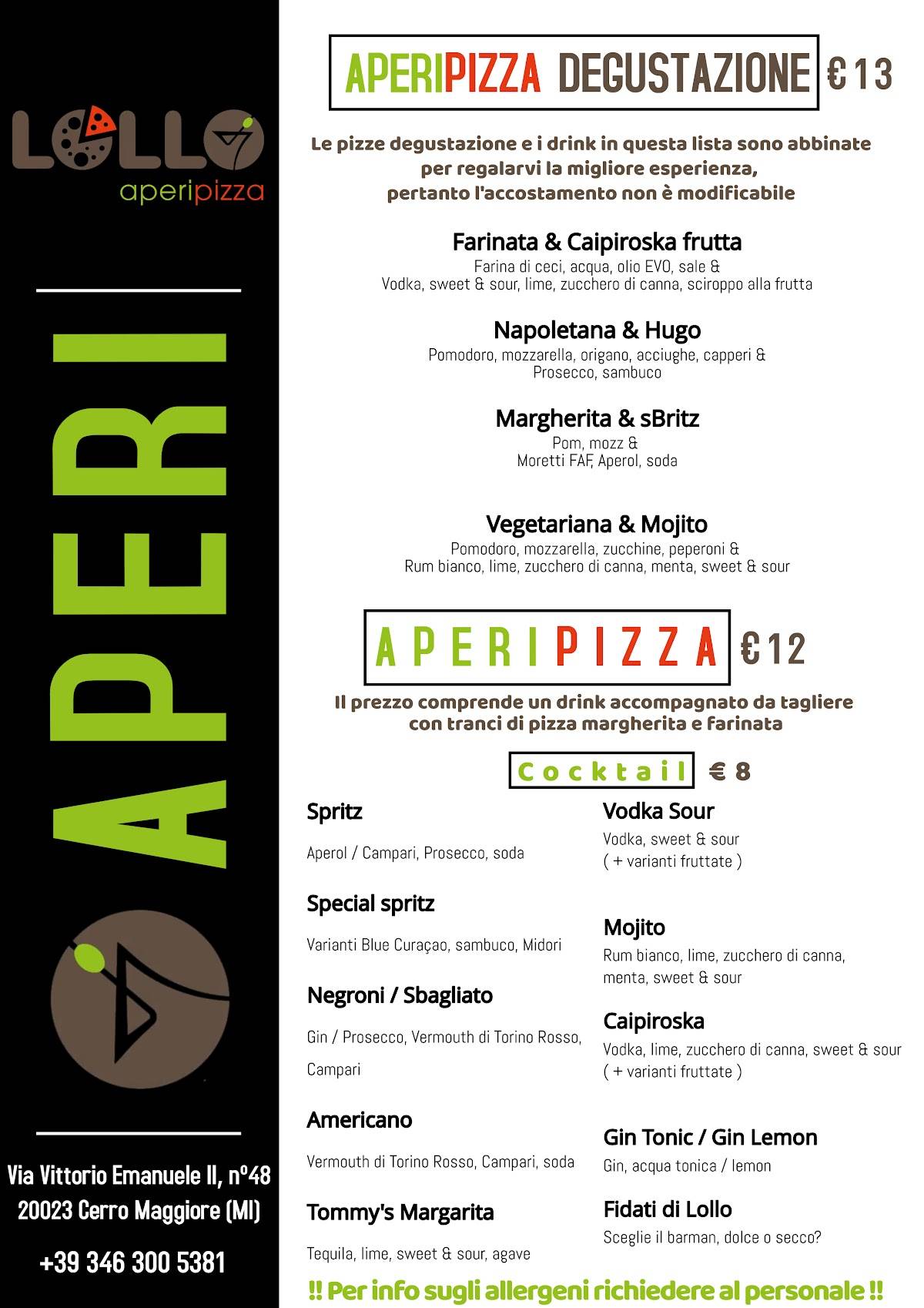 Menu di Lollo Aperipizza 