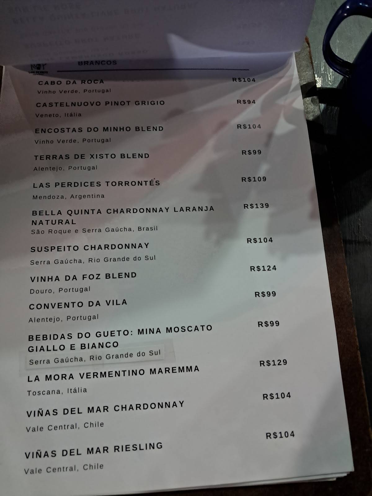 Los Perros - Vinho no Boteco Consolação cardápio