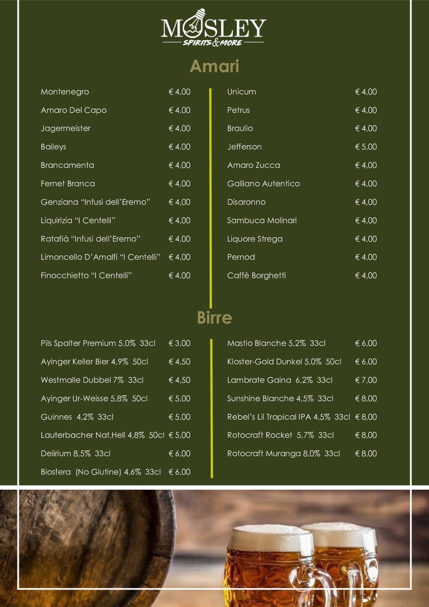 Menu di Mosley Cocktails & Sushi 