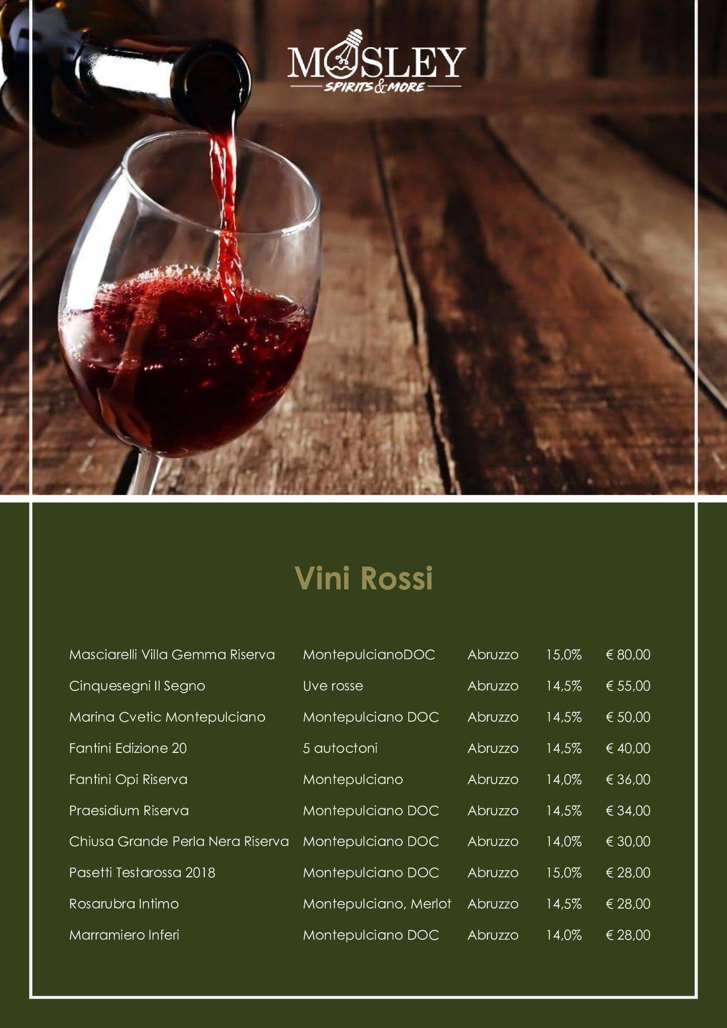 Menu di Mosley Cocktails & Sushi 