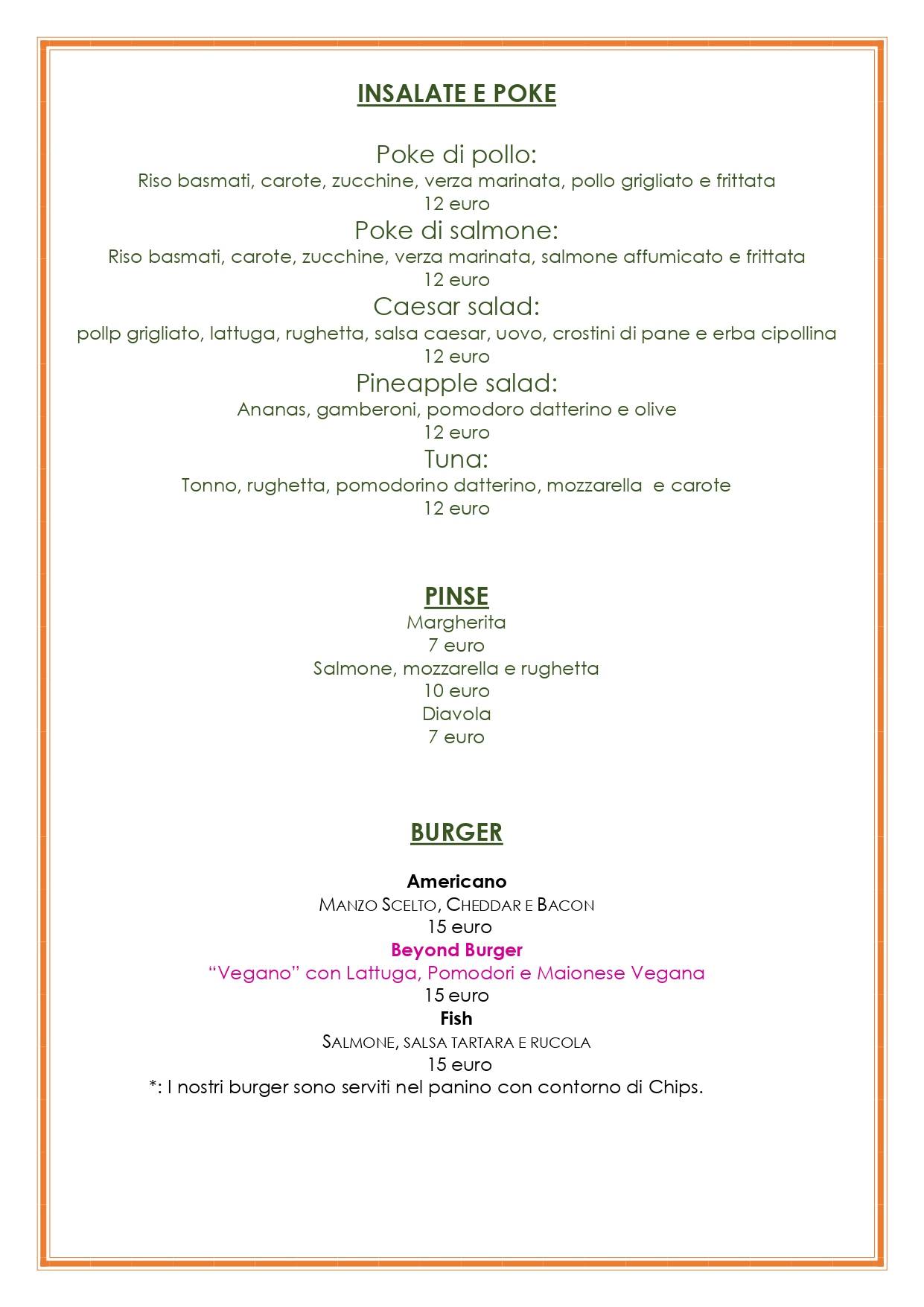 Menu di Nanana' con-fusion bistrot 
