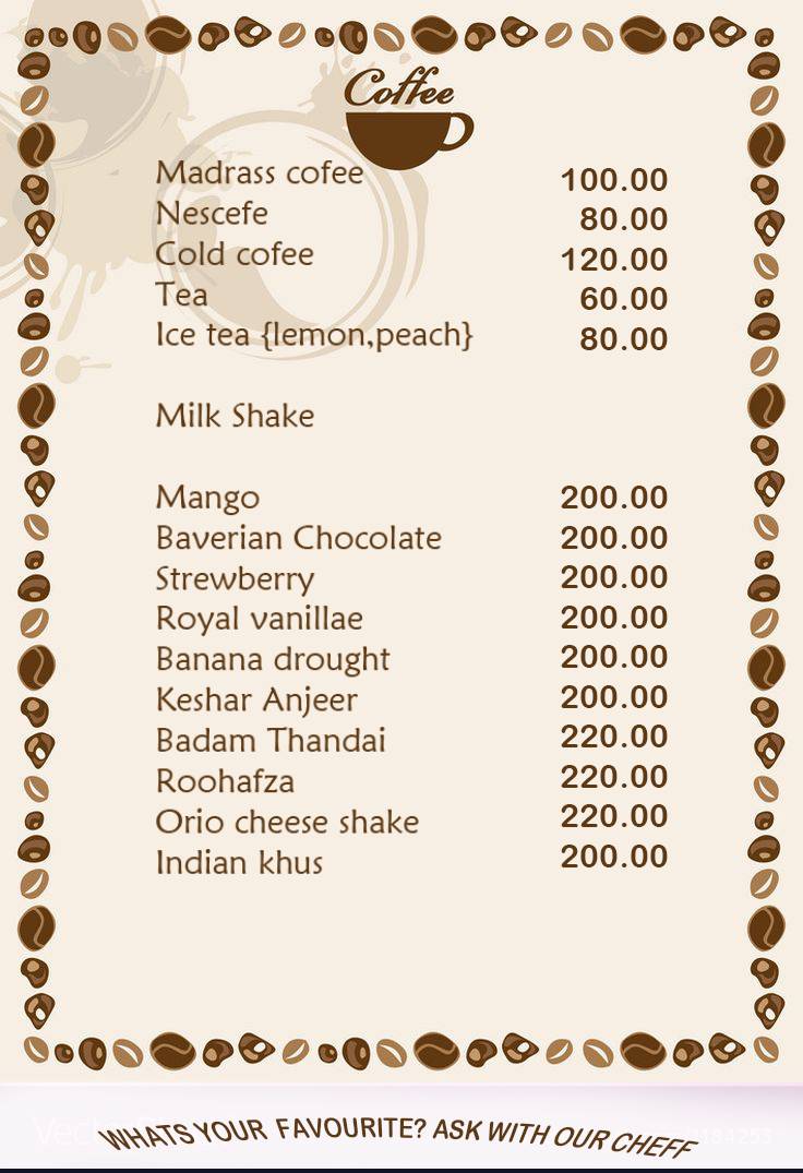 Neelams Countryside menu