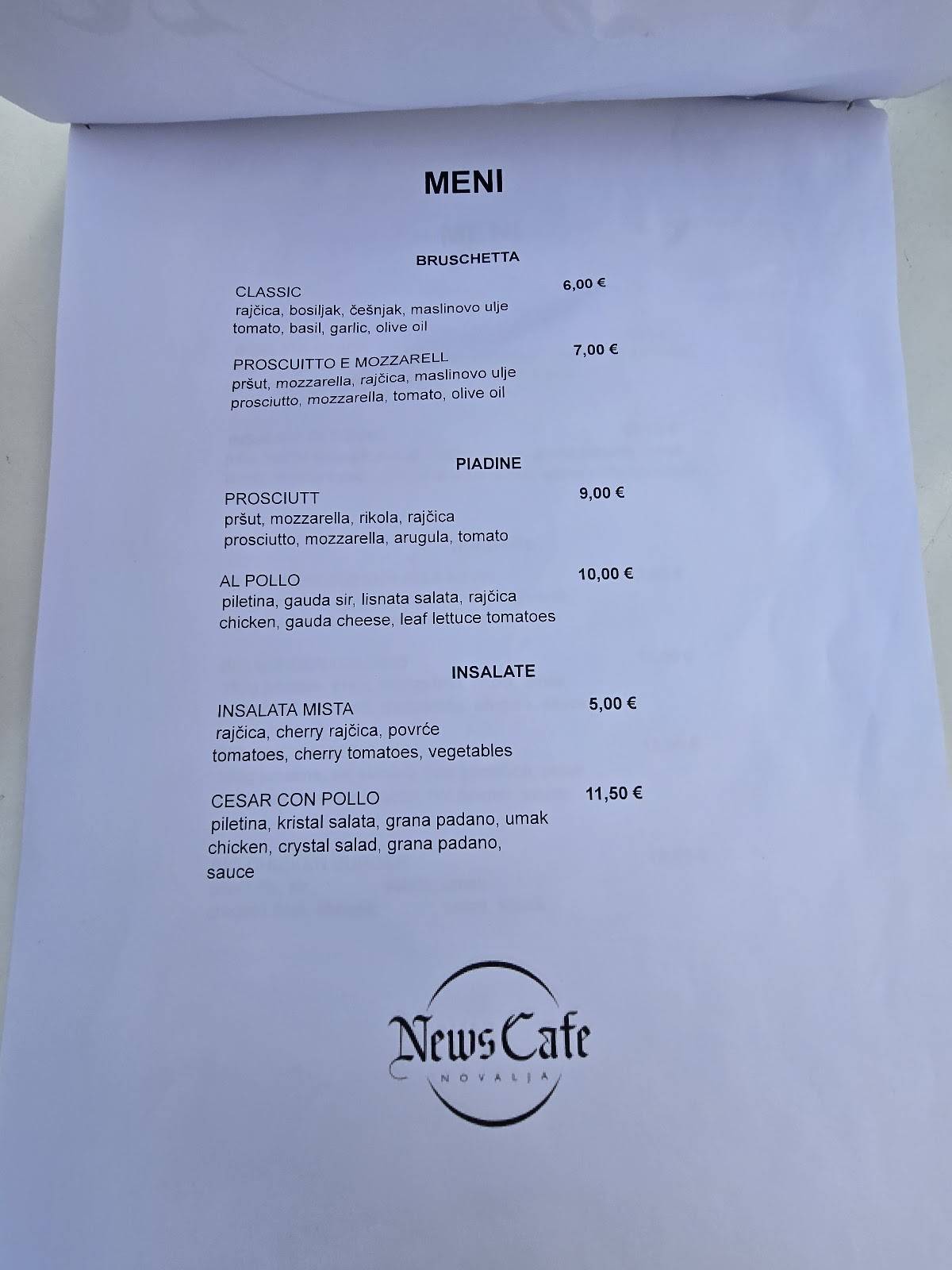 Menu di News Cafe 