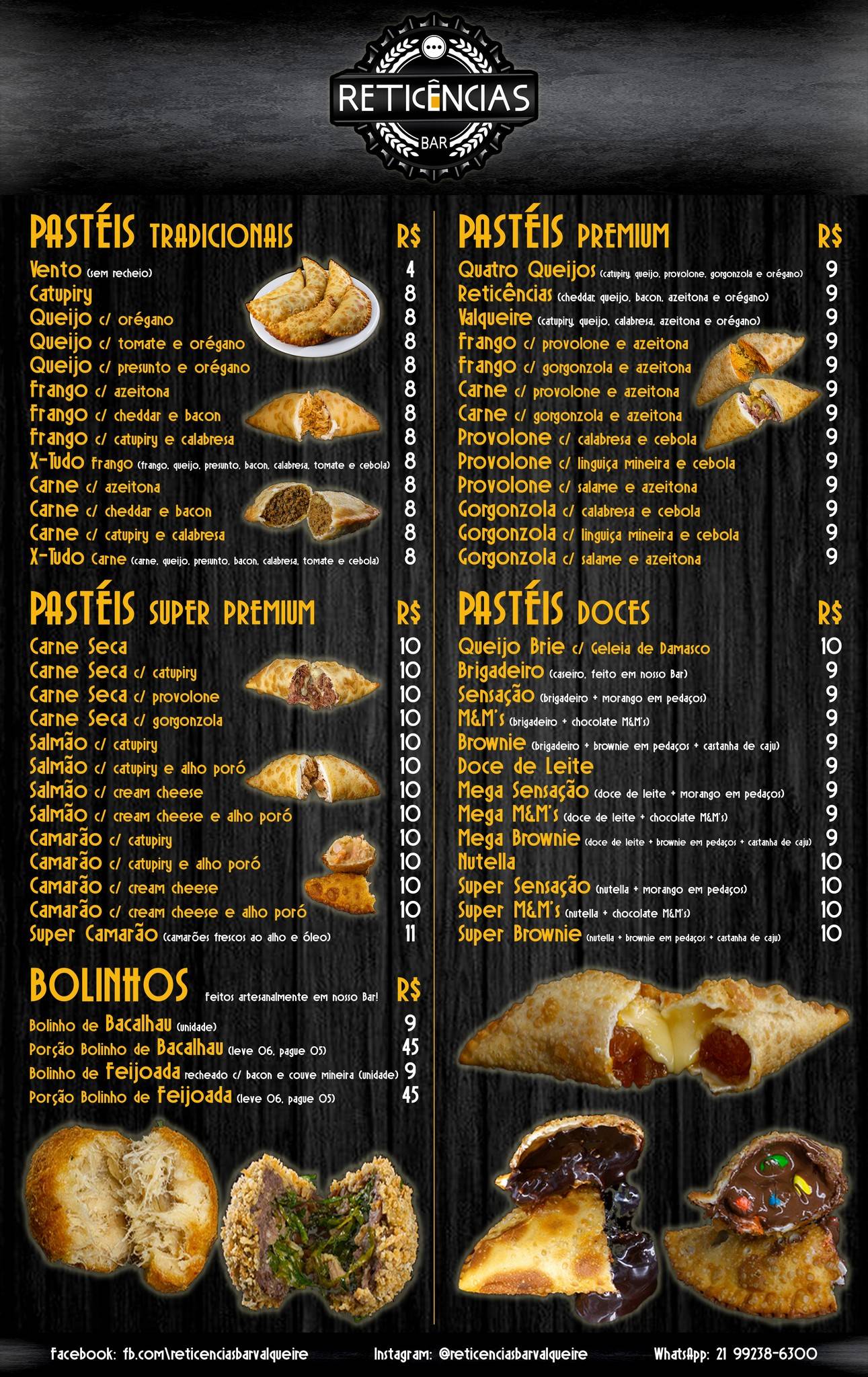 Reticências Bar cardápio