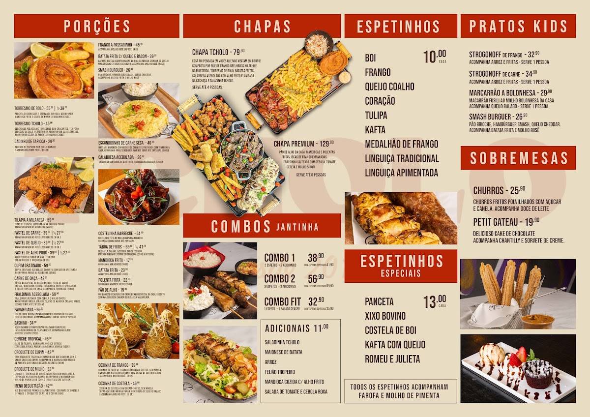 Tcholo Bar e Petiscaria cardápio