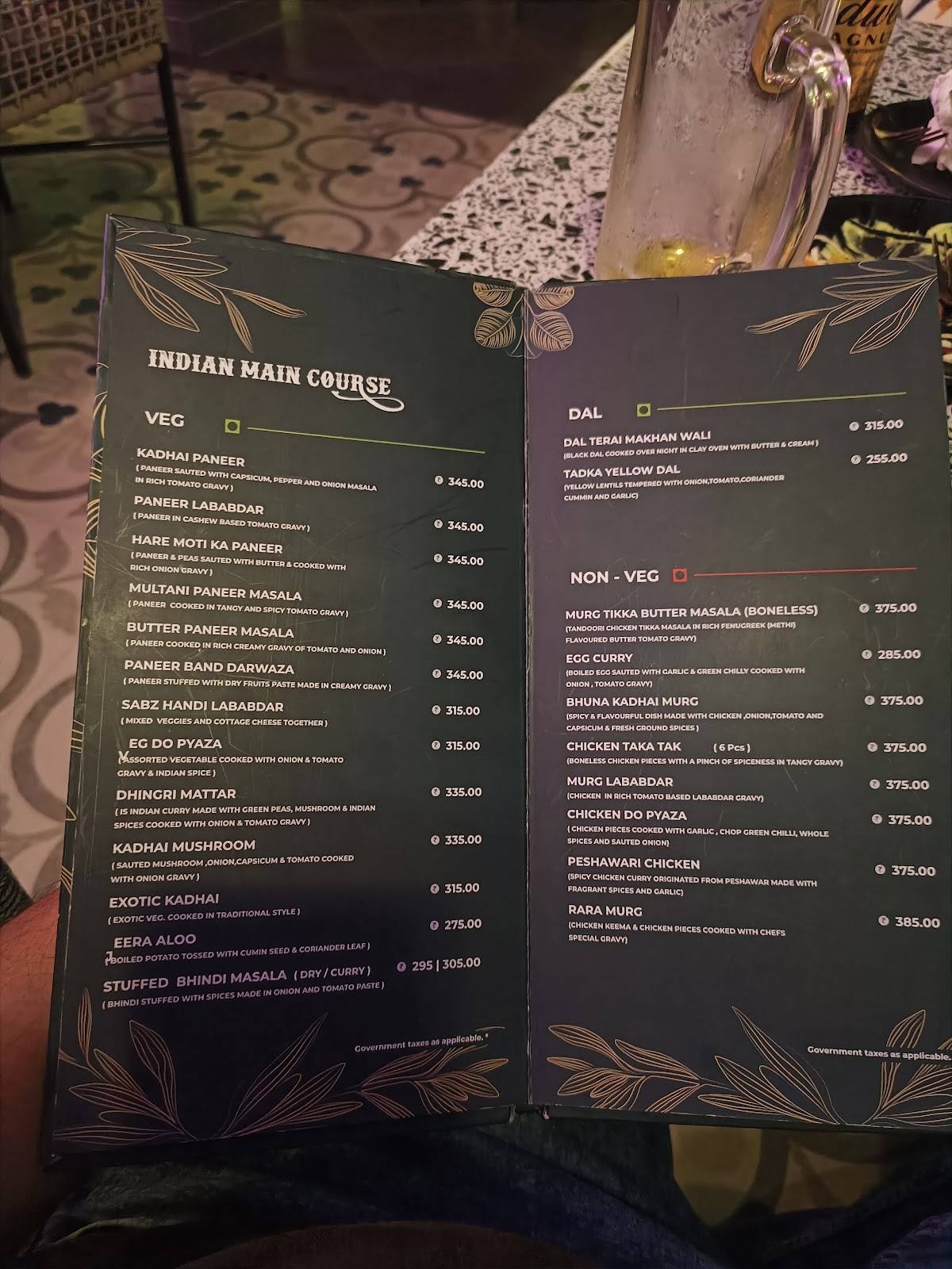 The Terai Restaurant, Banquet Hall & Rooftop Bar menu