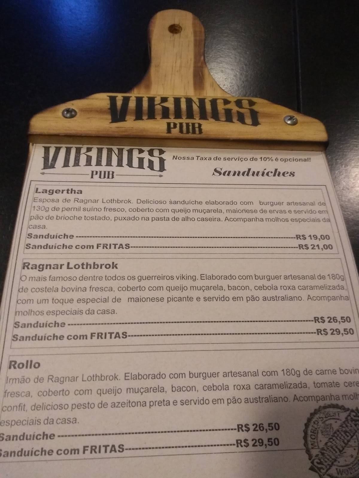 Vikings Pub cardápio