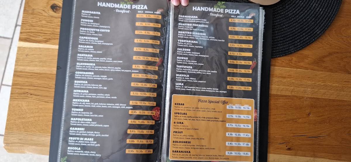 Menu di Pizzeria LEMA 