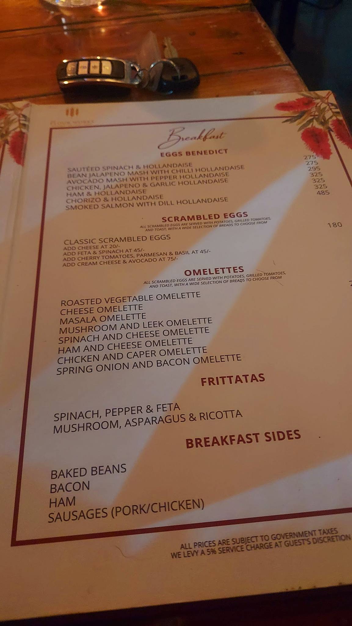 The Flour Works menu