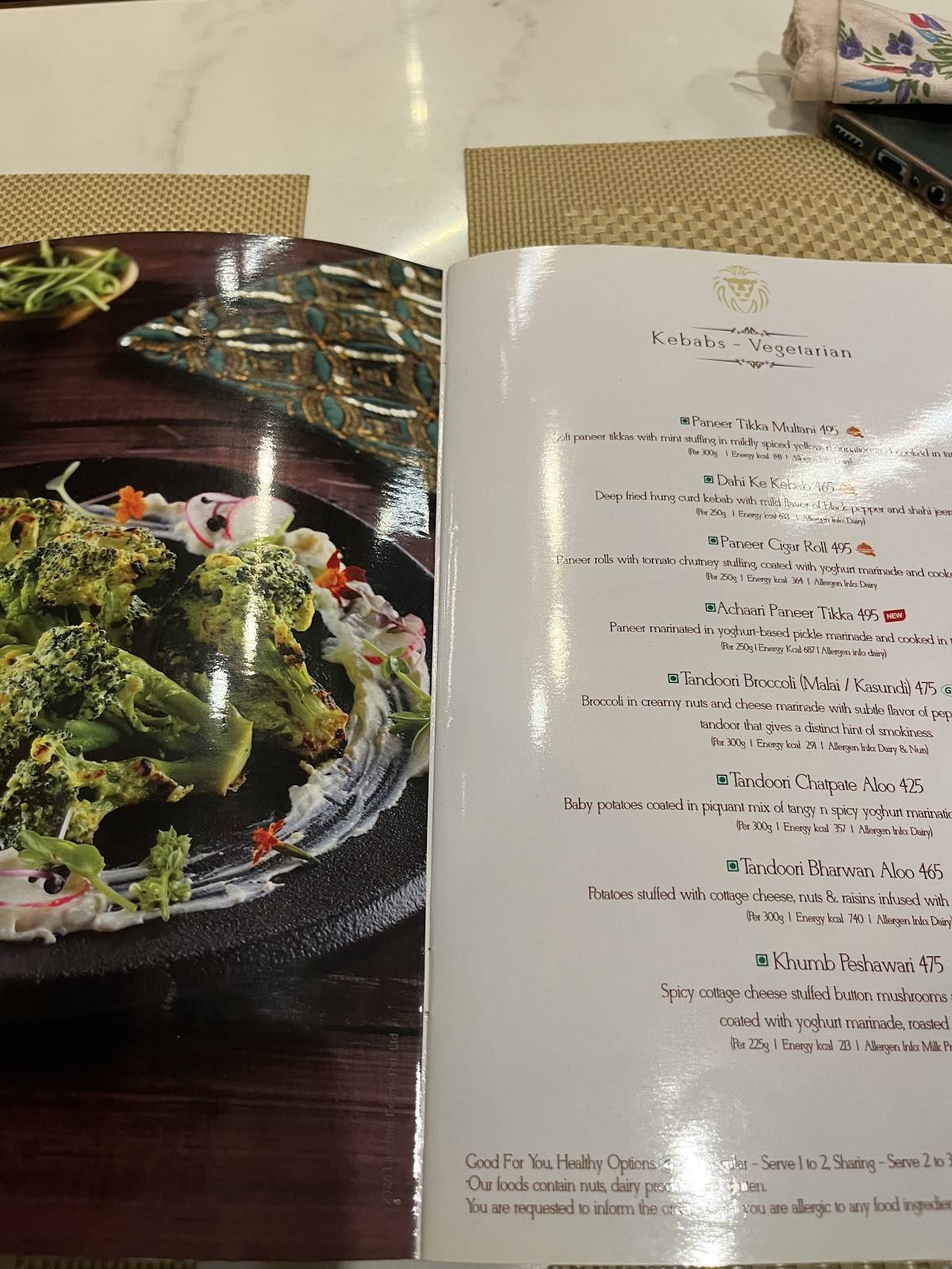 Punjab Grill Nexus Esplanade Mall menu