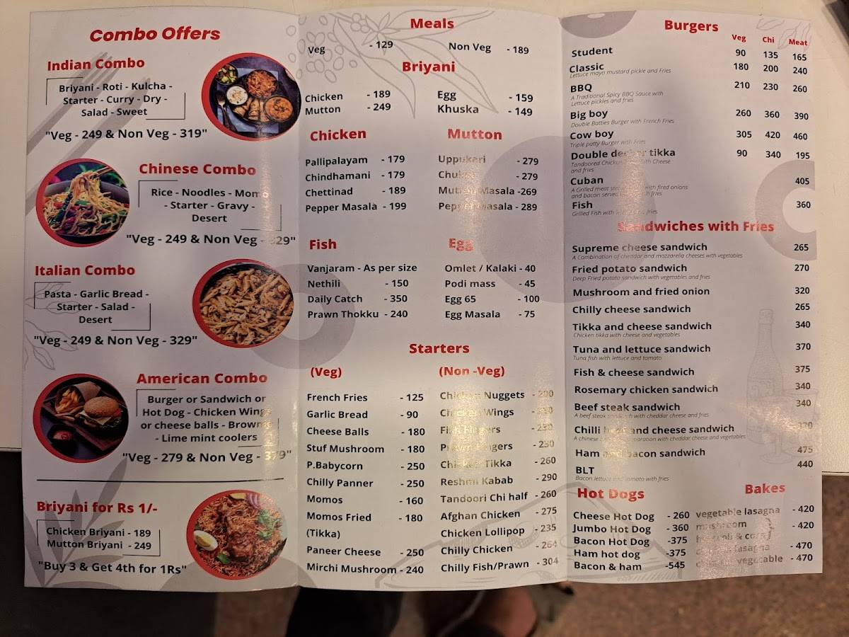 Pupil Diner- ECR menu