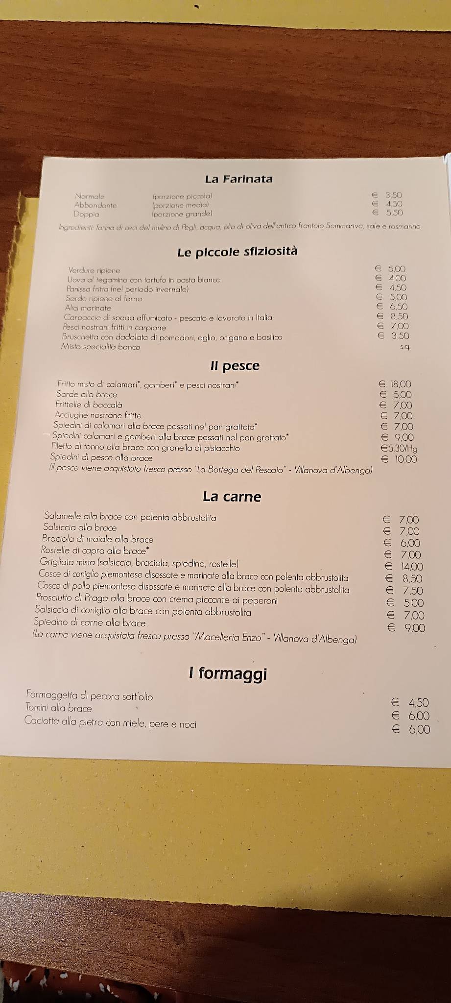 Menu di Puppo 