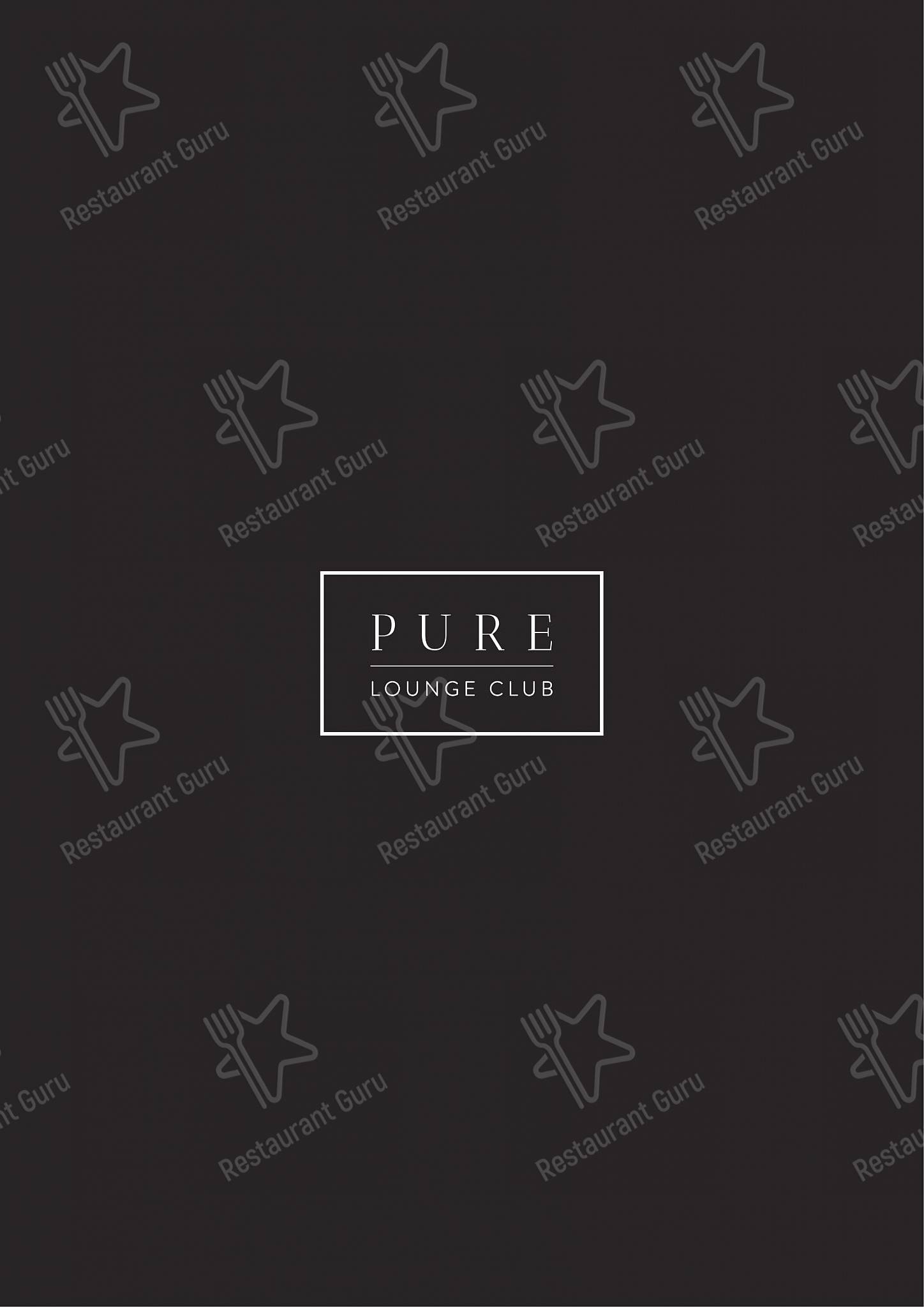 Menu at Pure club, Bexleyheath, 239 Broadway