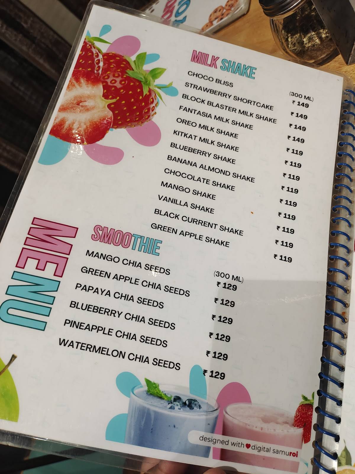Cafe Cookies menu