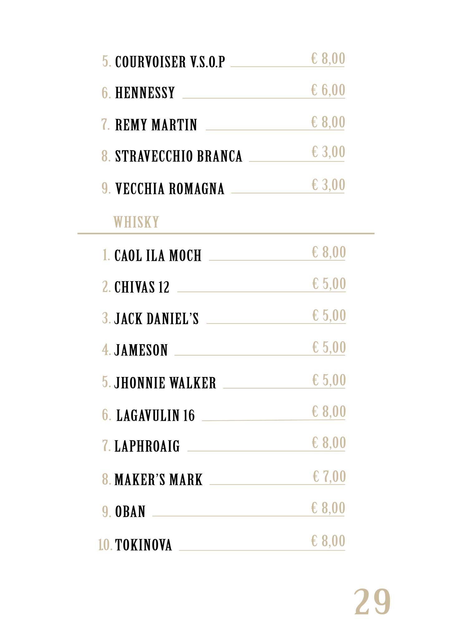 Menu di Bobos Wine Bar 
