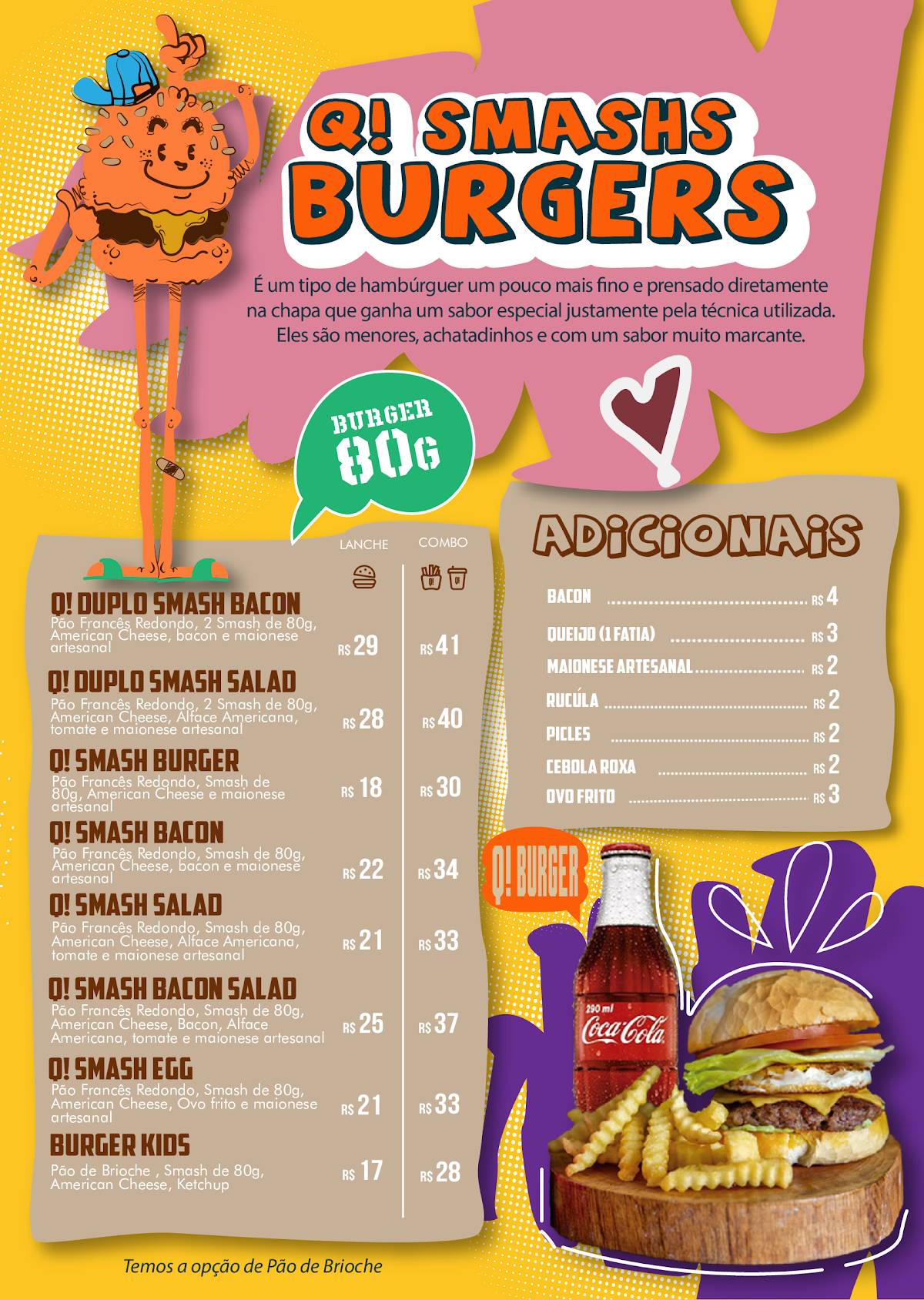 Q! Burger Franco cardápio