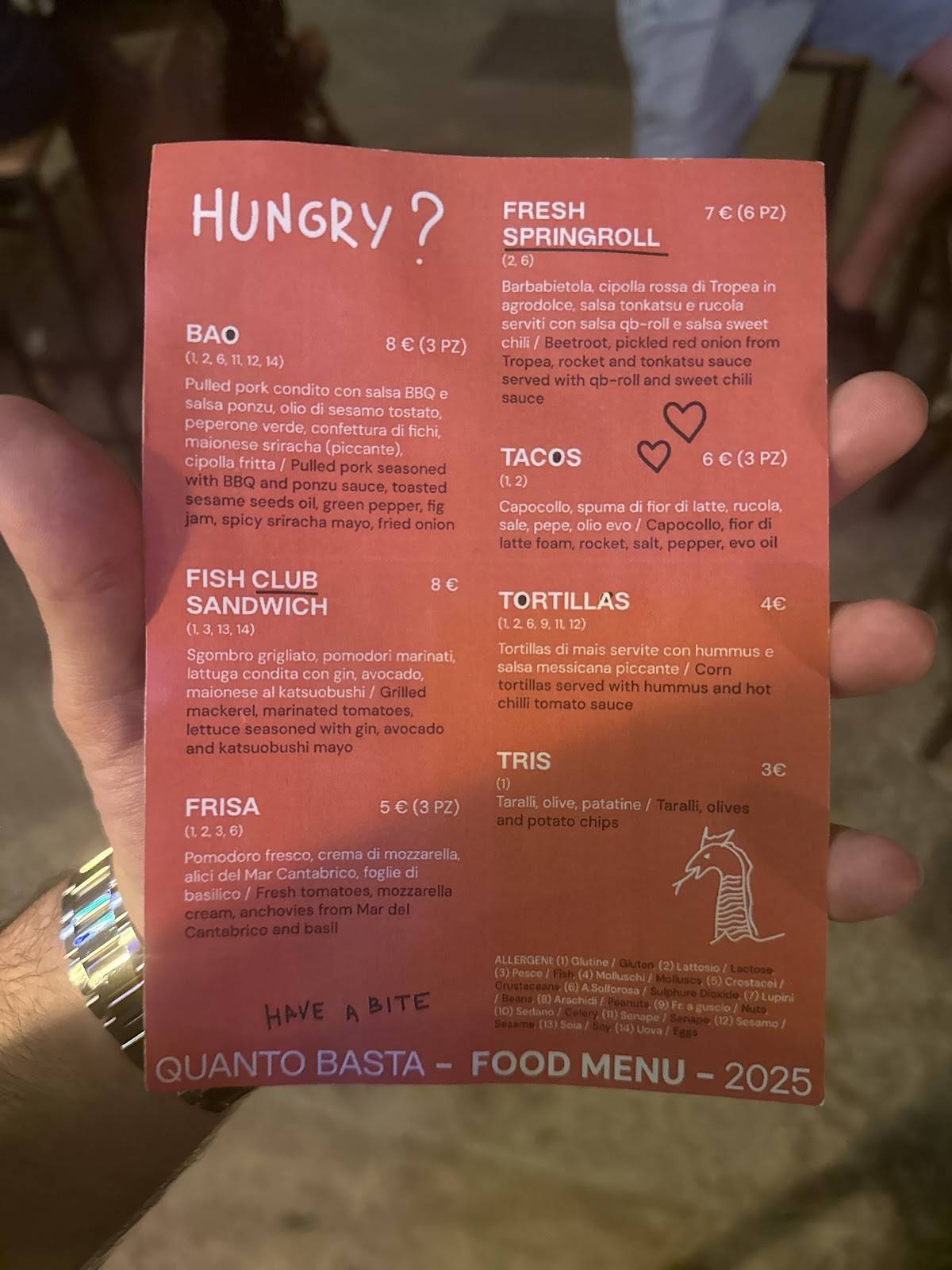 Menu di Quanto Basta Cocktail Bar 