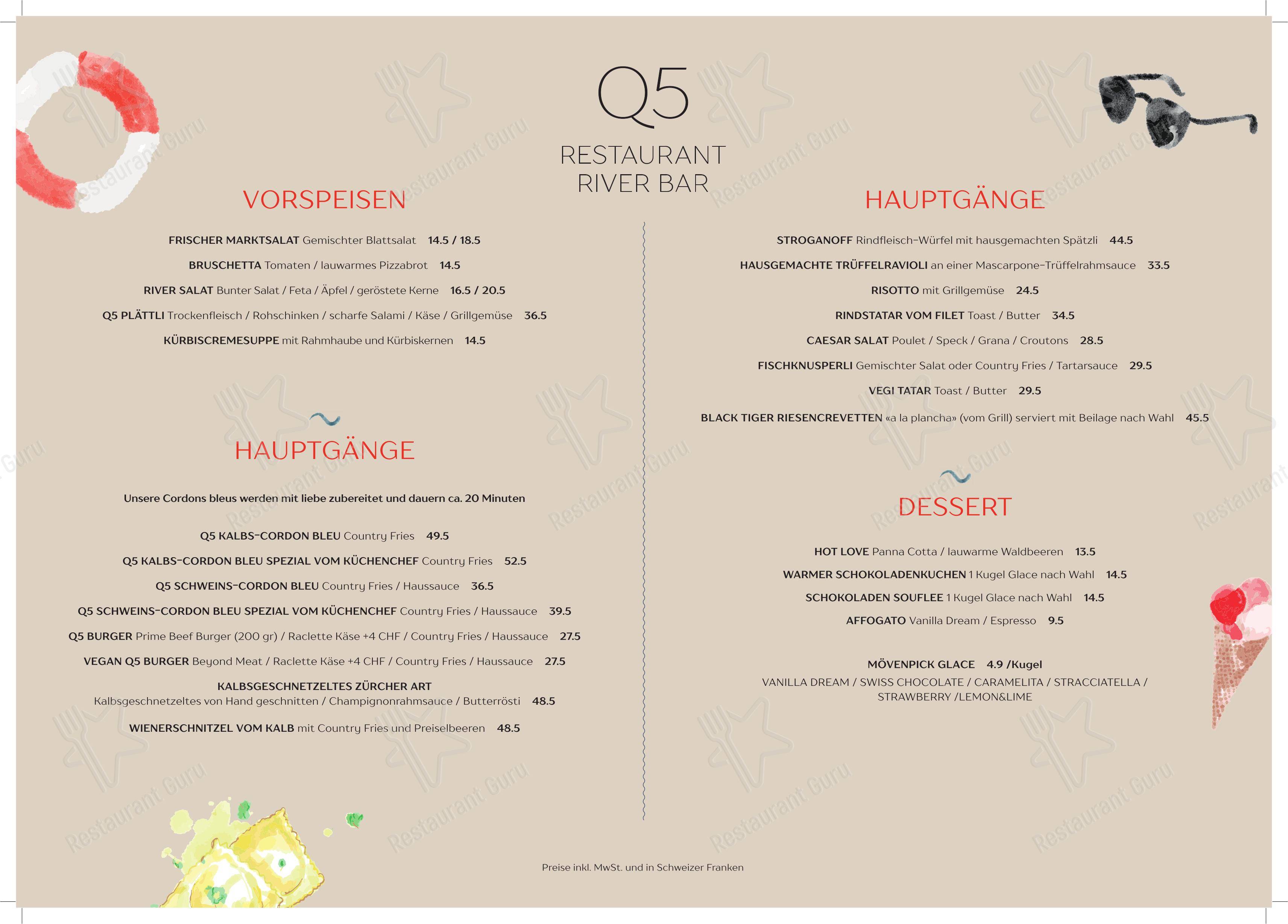 Menu di Quartier5 - Menu bar