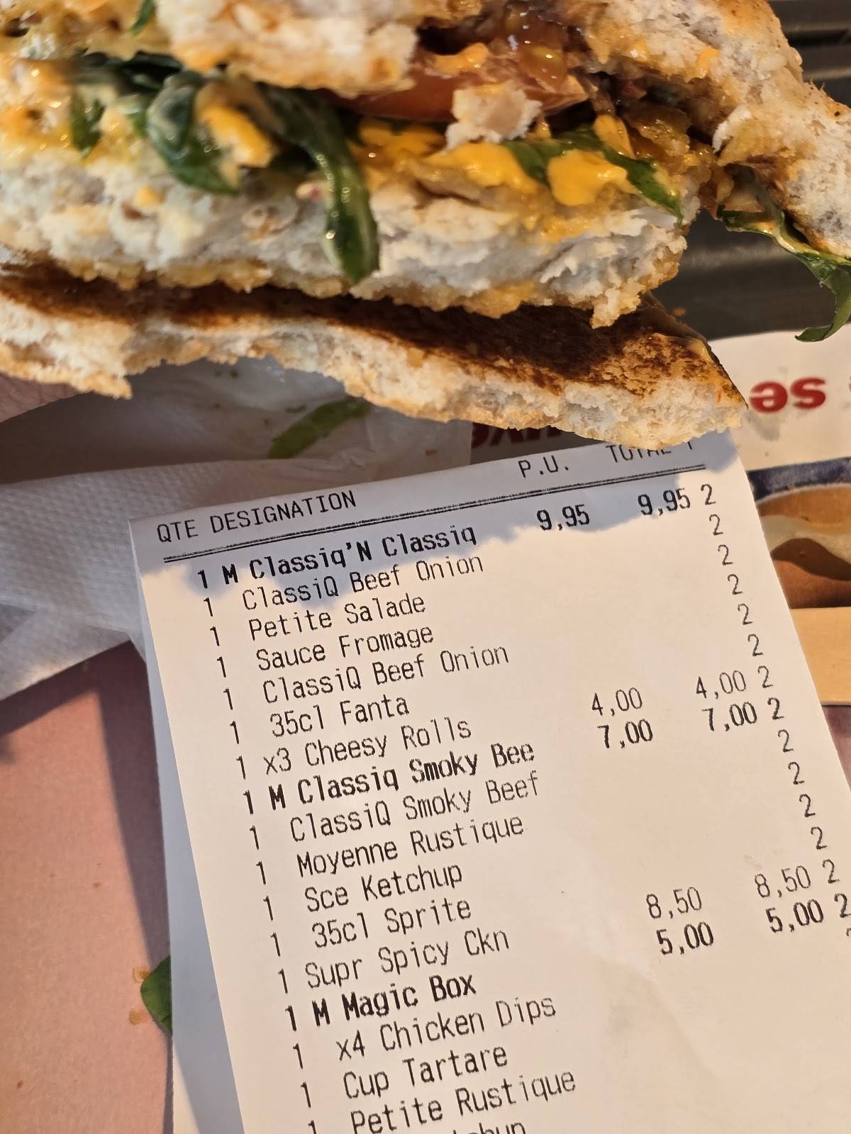 Menu de Quick Montauban