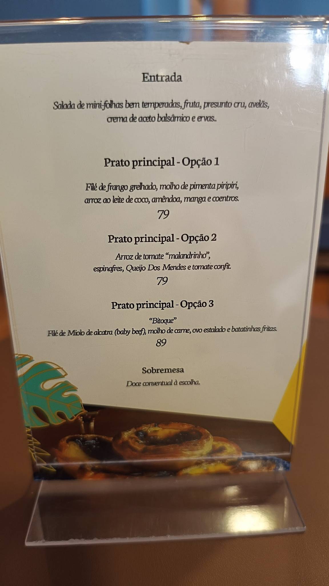 Quinta de Olivares Casa Portuguesa cardápio