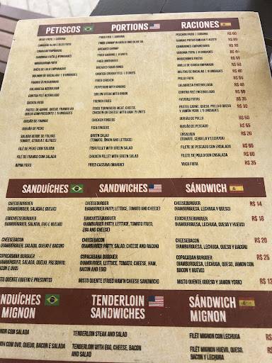 Quiosque Chopp Brahma cardápio