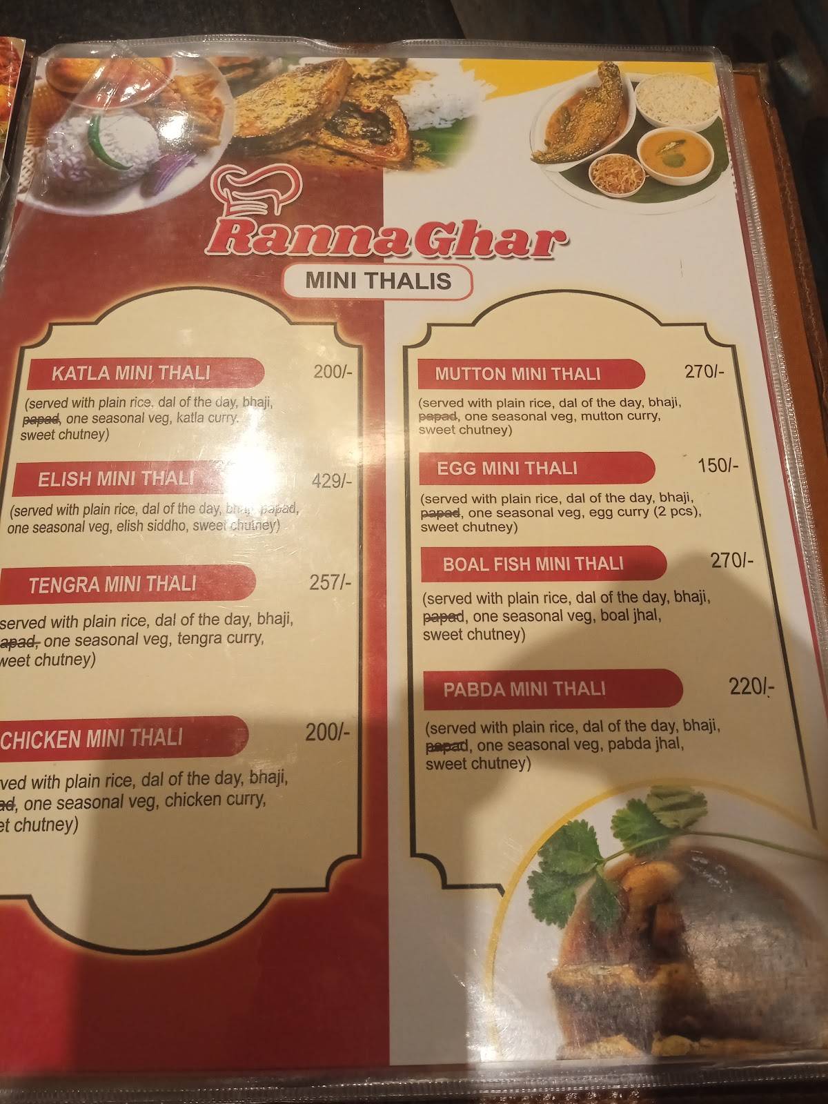 RANNA GHAR menu